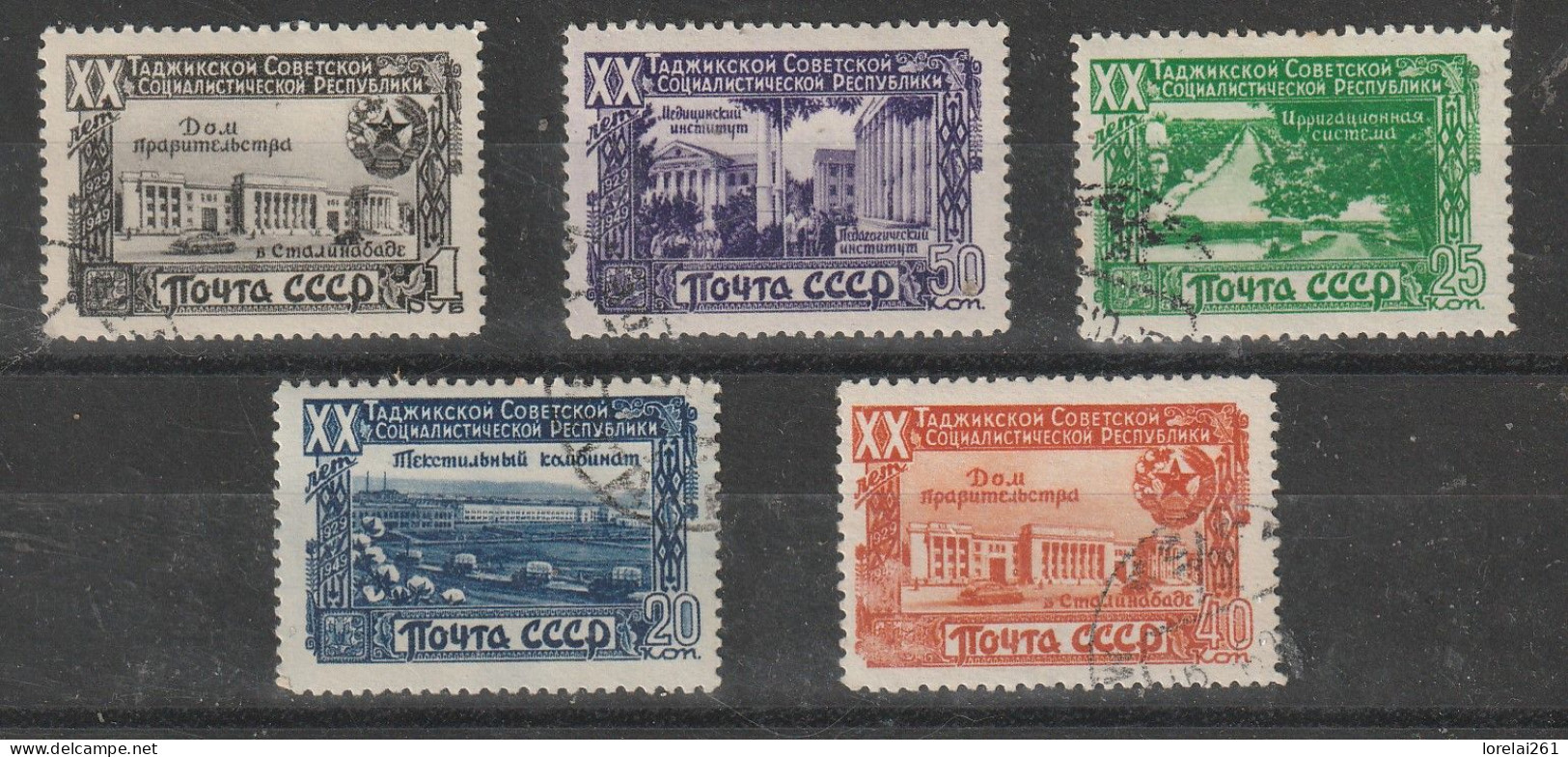 1949 -  20 Anniv. De La Repulique De Tajkistan  Mi No 1419/1423 - Usados