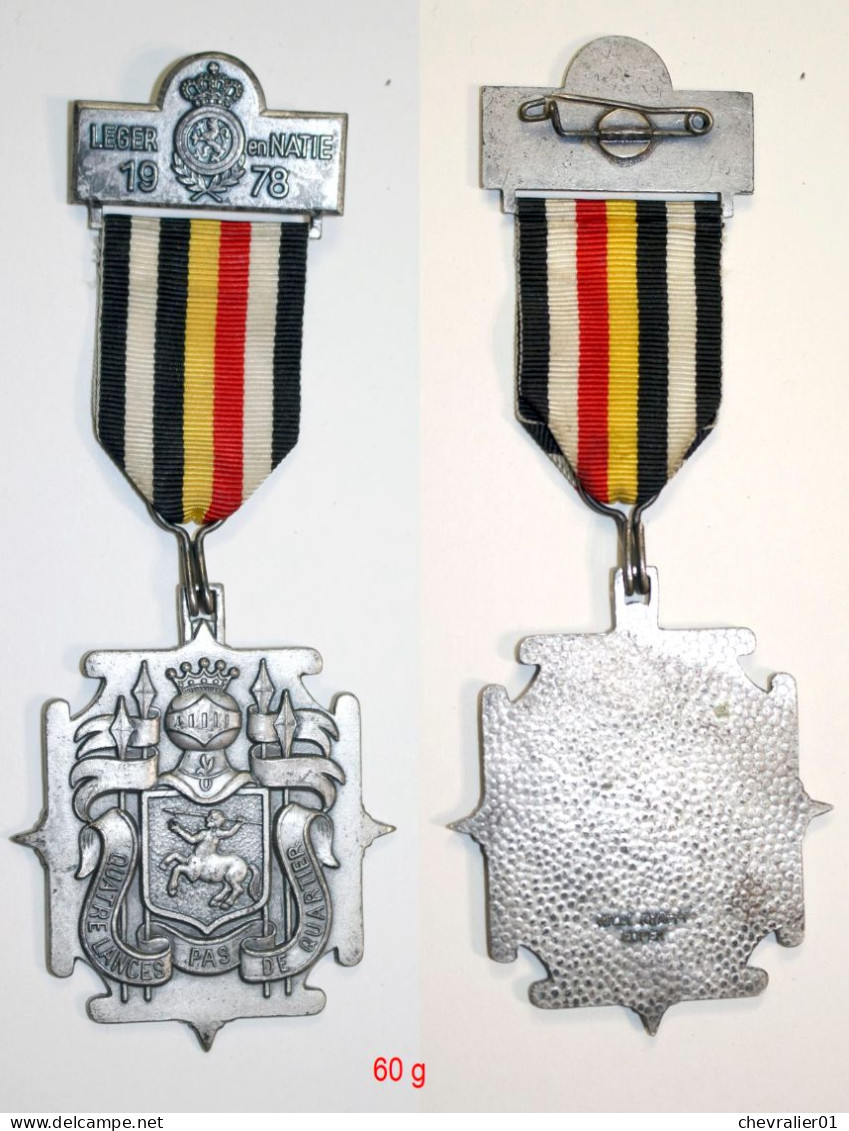 Militaria-Insigne_marche_BE_Lanciers_4eme Régiment_Leger En Natie 1978_21-25-2 - Belgique