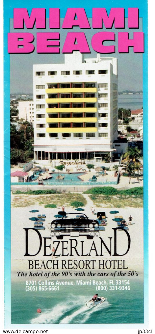 Ancien Dépliant Sur L'hôtel Dezerland Beach Resort, Miami, Florida (USA) - Sep 1997 - Dépliants Turistici