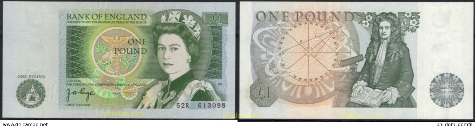 4667 GRAN BRETAÑA 1981 BRITISH 1 POUND 1981 - 84 SIR ISAAC NEWTON - J. B. PAGE (JBP) - Colecciones