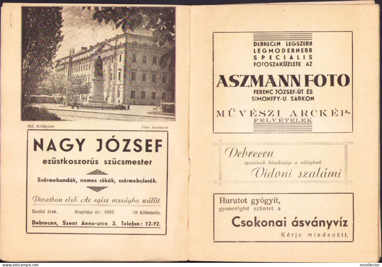 Debrecen és Hortobágy Ca 1943 A2437N - Livres Anciens