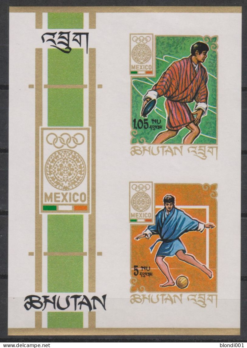 Olympics 1968 - Soccer - BHUTAN - S/S Imp. MNH - Zomer 1968: Mexico-City