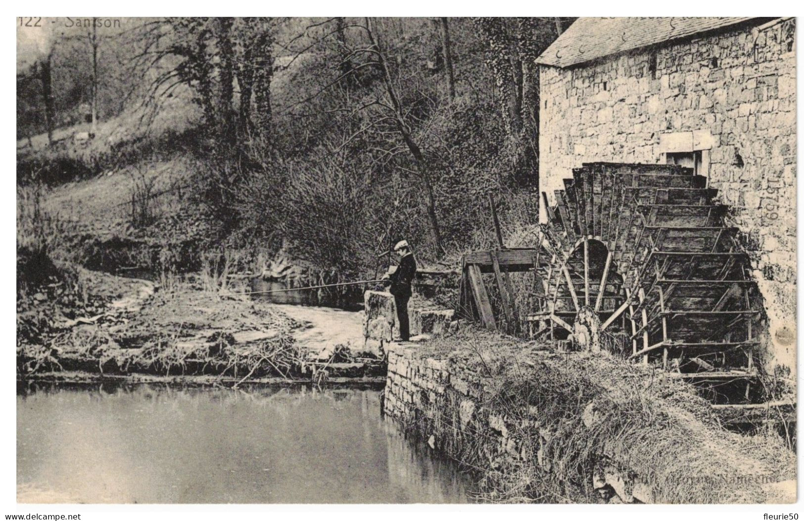 SANSON - Le Vieux Moulin. (Pêcheur). 1910. - Andenne