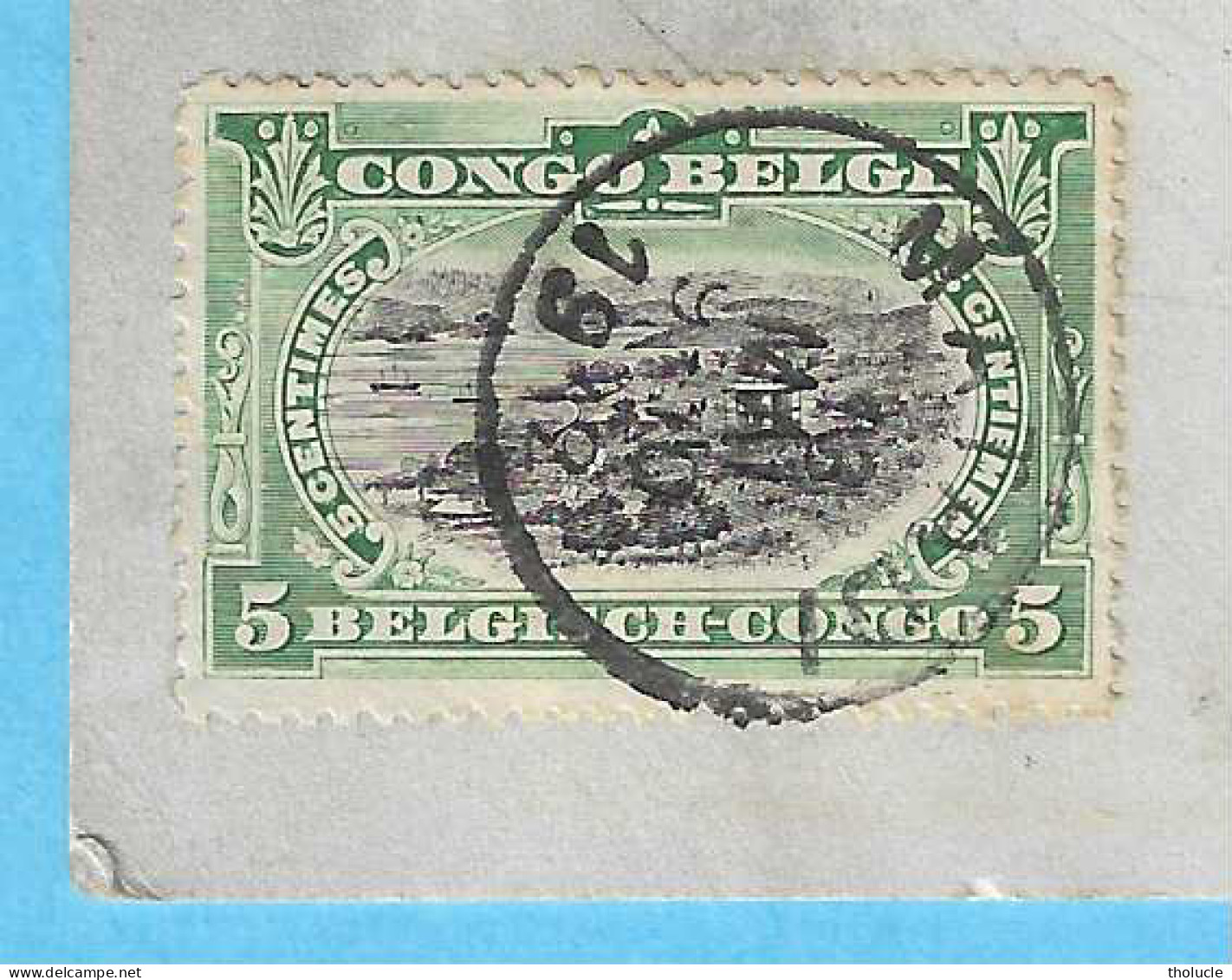 Timbre Type Mols-Belgisch-Congo Belge-Bilingue-1910-5c Vert-N°54-Cachet "Matadi-1912"CPA-SS.Elisabethville-Navire - Cartas & Documentos