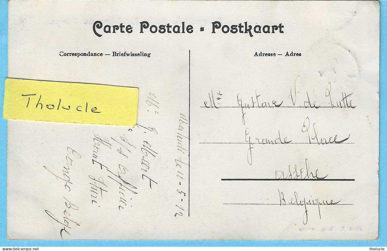 Timbre Type Mols-Belgisch-Congo Belge-Bilingue-1910-5c Vert-N°54-Cachet "Matadi-1912"CPA-SS.Elisabethville-Navire - Lettres & Documents