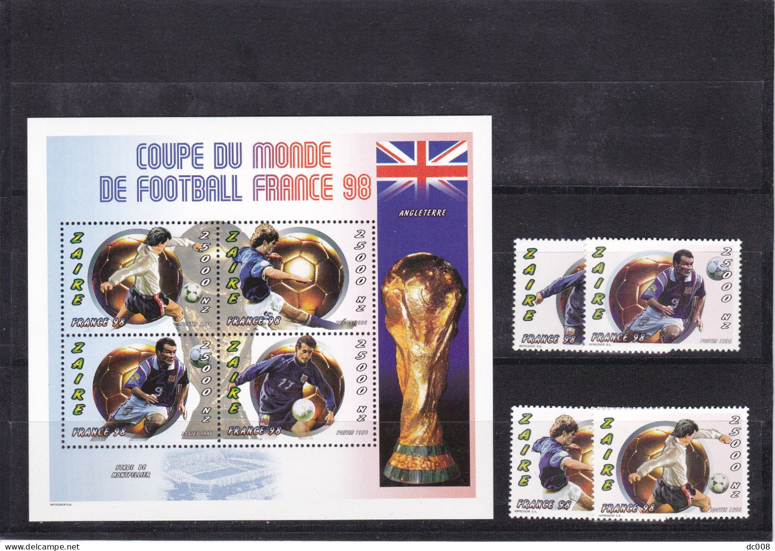 Voetbal Frankrijk 1998-Football France 1998 Serie+bl 25000NZ-1570/73+bl89 MNH - Nuovi