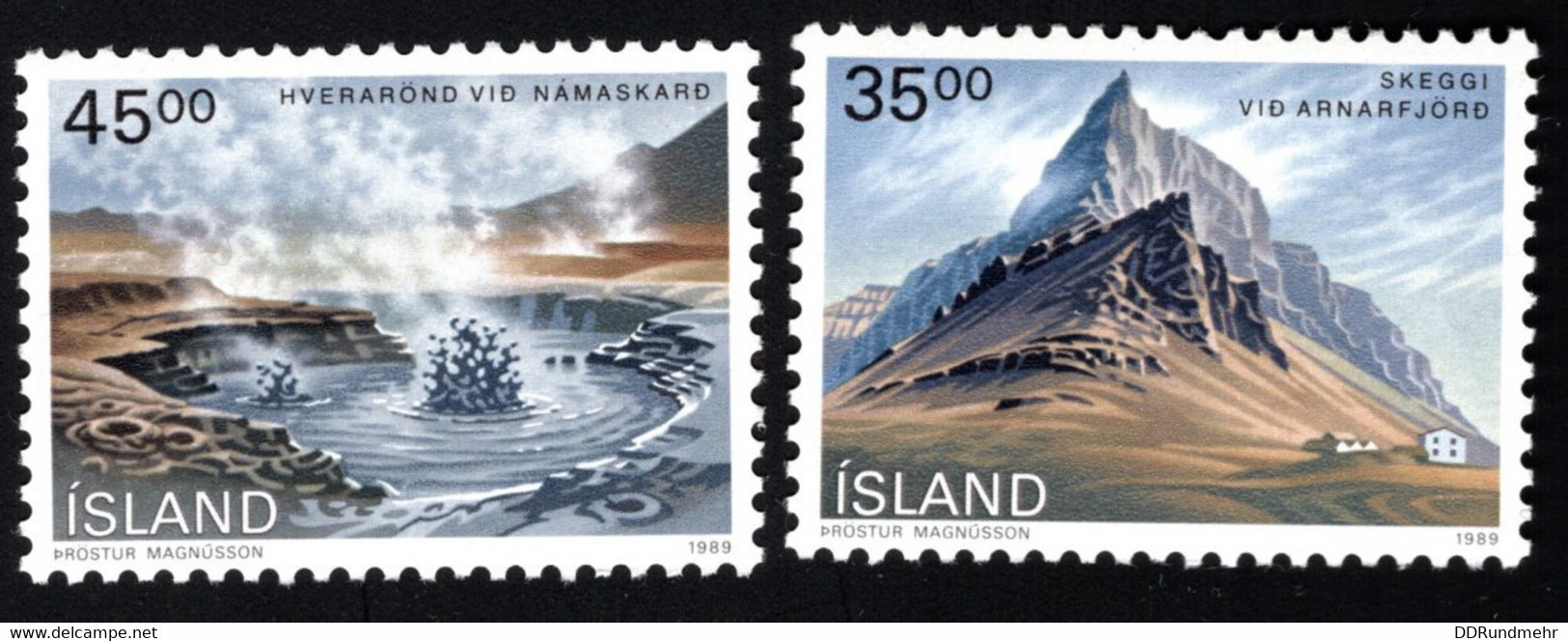 1989 Landscapes Mi IS 704 - 705 Sn IS 678 - 679 Yt IS 657 - 658 Sg IS 733 - 734 Xx MNH - Unused Stamps