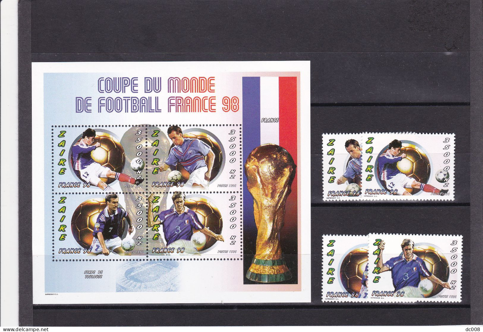 Voetbal Frankrijk 1998-Football France 1998 Serie+bl 35000NZ-1574/77+bl90 MNH - Neufs