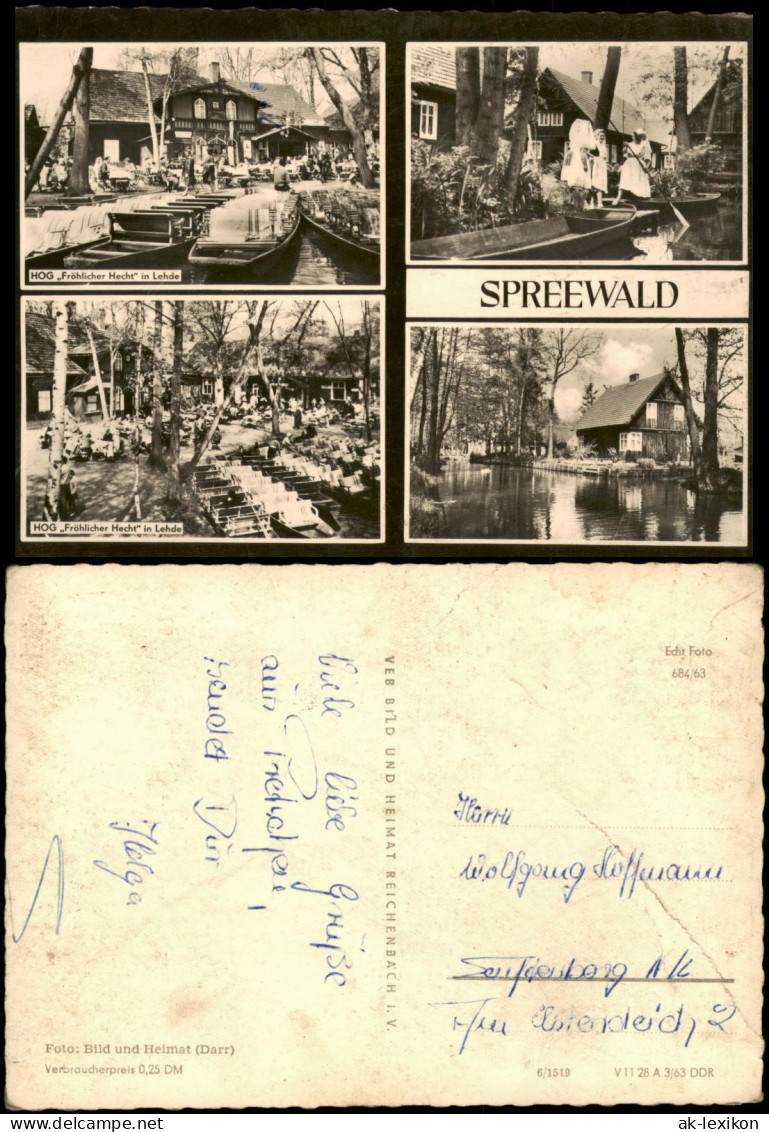 Lehde Lübbenau (Spreewald)  DDR Mehrbildkarte Mit 4 Umland-Ansichten 1963 - Lübbenau