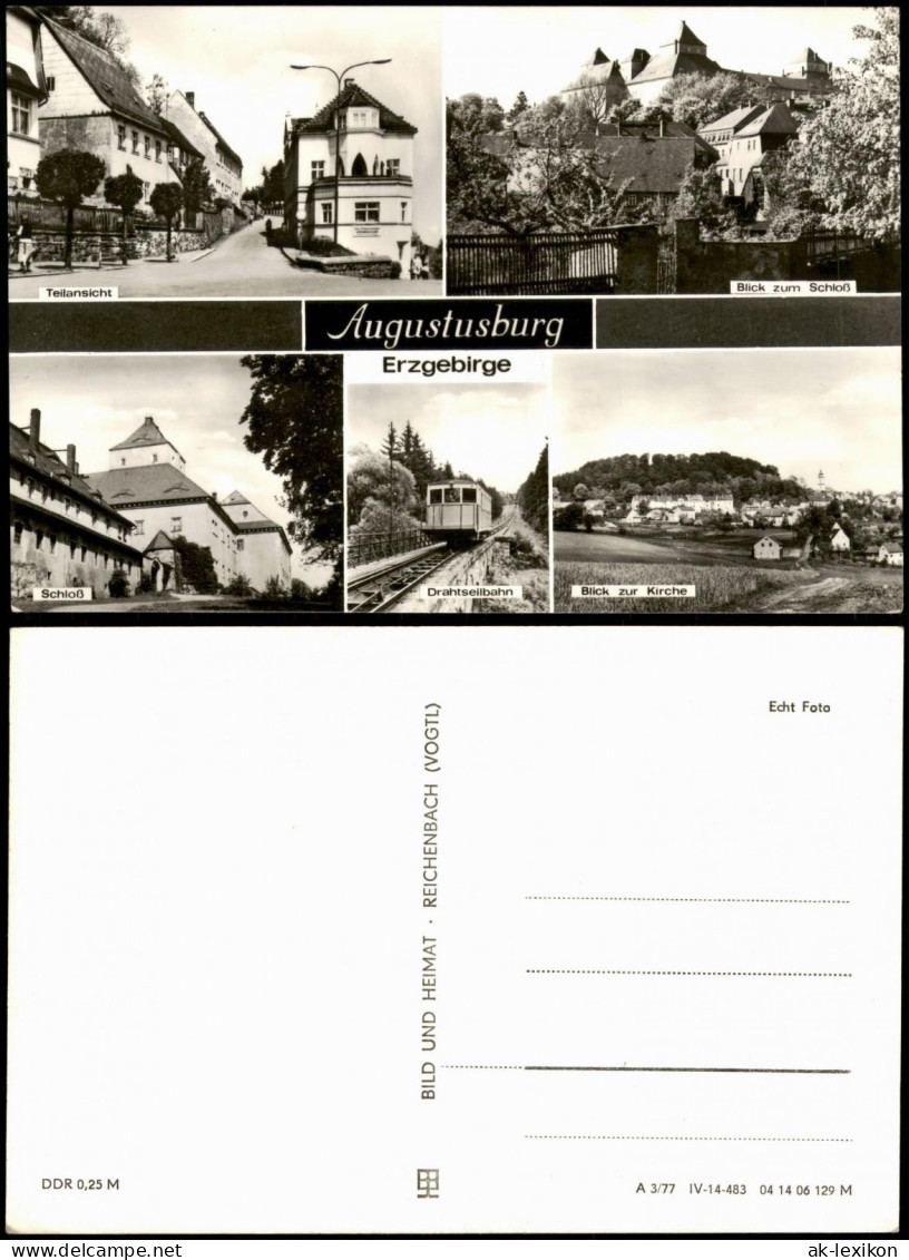Augustusburg Erzgebirge DDR Mehrbildkarte   Ua. Schloß, Drahtseilbahn 1977 - Augustusburg