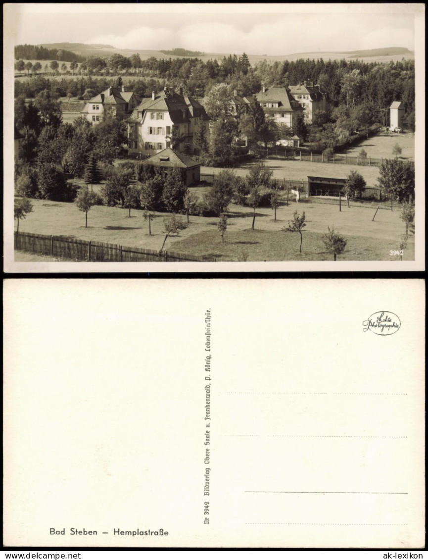 Ansichtskarte Bad Steben Hemplastraße 1938 - Bad Steben