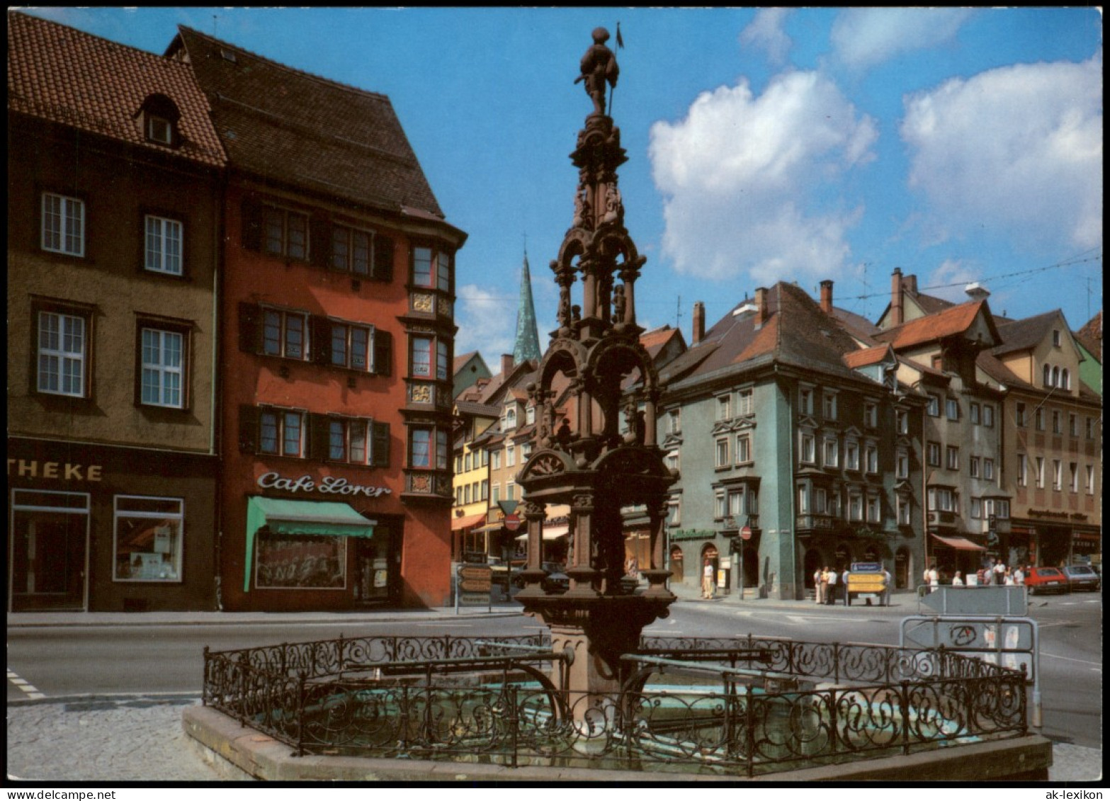 Ansichtskarte Rottweil (Neckar) Cafe Lorer Marktbrunnen 1980 - Rottweil