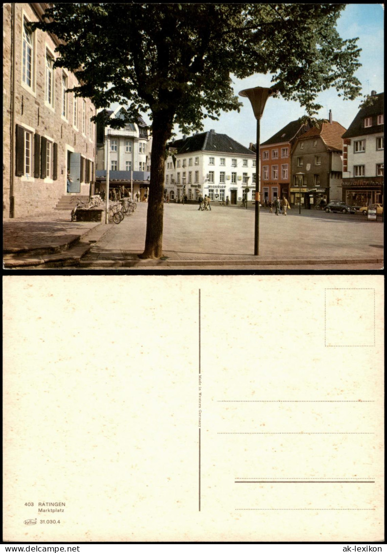 Ansichtskarte Ratingen Markt, Im Hintergrund Diverse Geschäfte 1970 - Ratingen