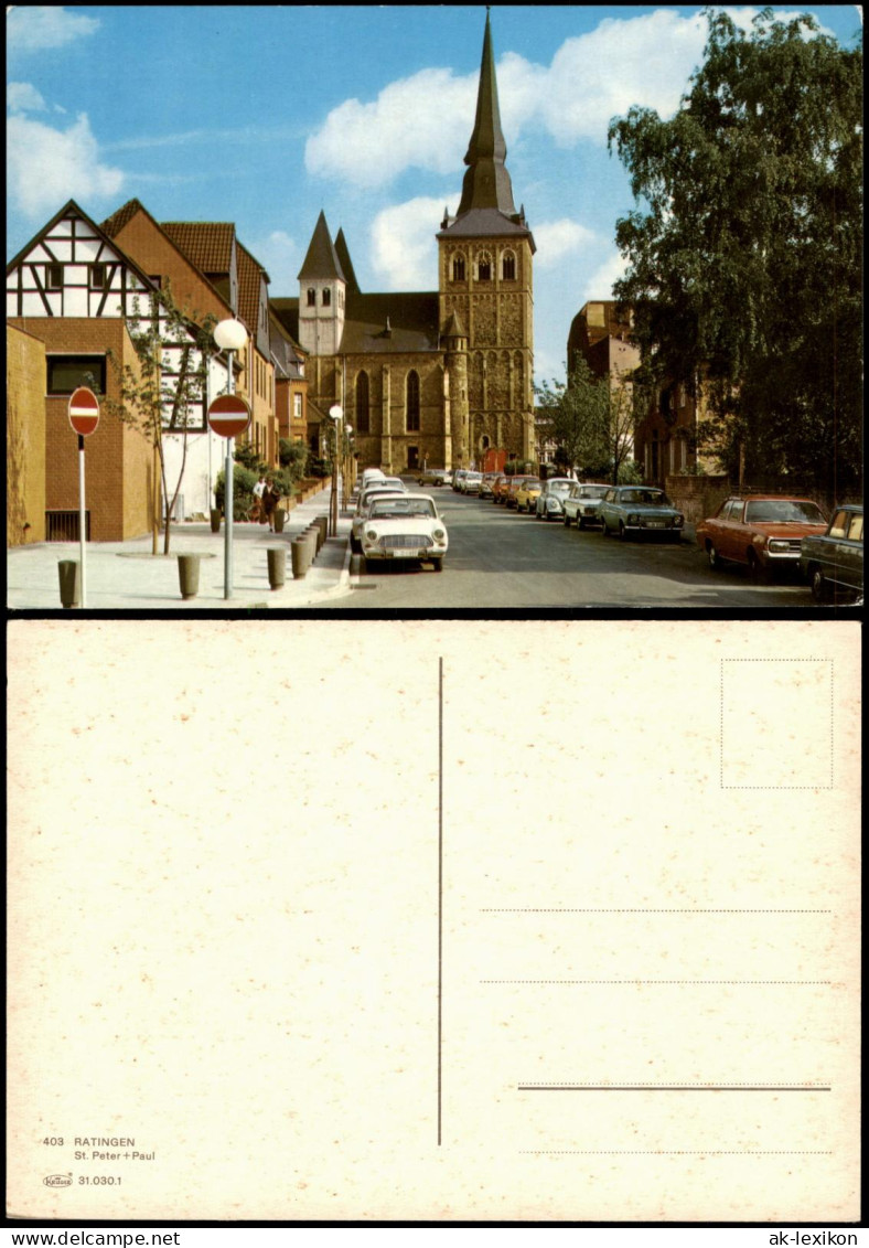Ratingen St. Peter + Paul Kirche, Autos U.a. Ford, Opel, VW Käfer 1970 - Ratingen
