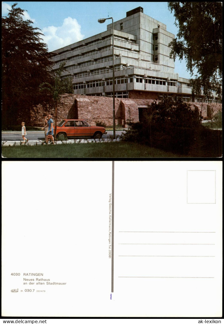 Ansichtskarte Ratingen Neues Rathaus An Der Alten Stadtmauer 1980 - Ratingen