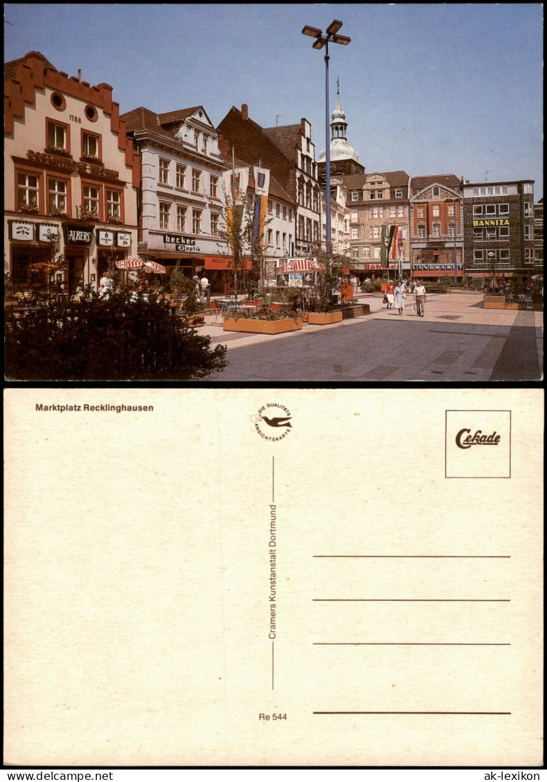 Ansichtskarte Recklinghausen Markt Marktplatz Geschäfte Fußgängerzone 1970 - Recklinghausen