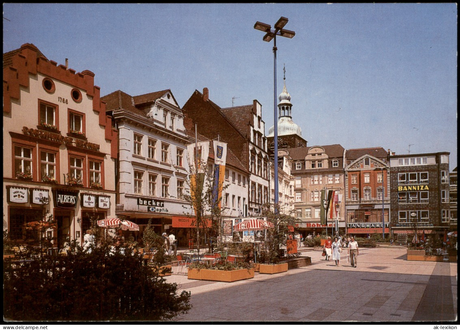 Ansichtskarte Recklinghausen Markt Marktplatz Geschäfte Fußgängerzone 1970 - Recklinghausen