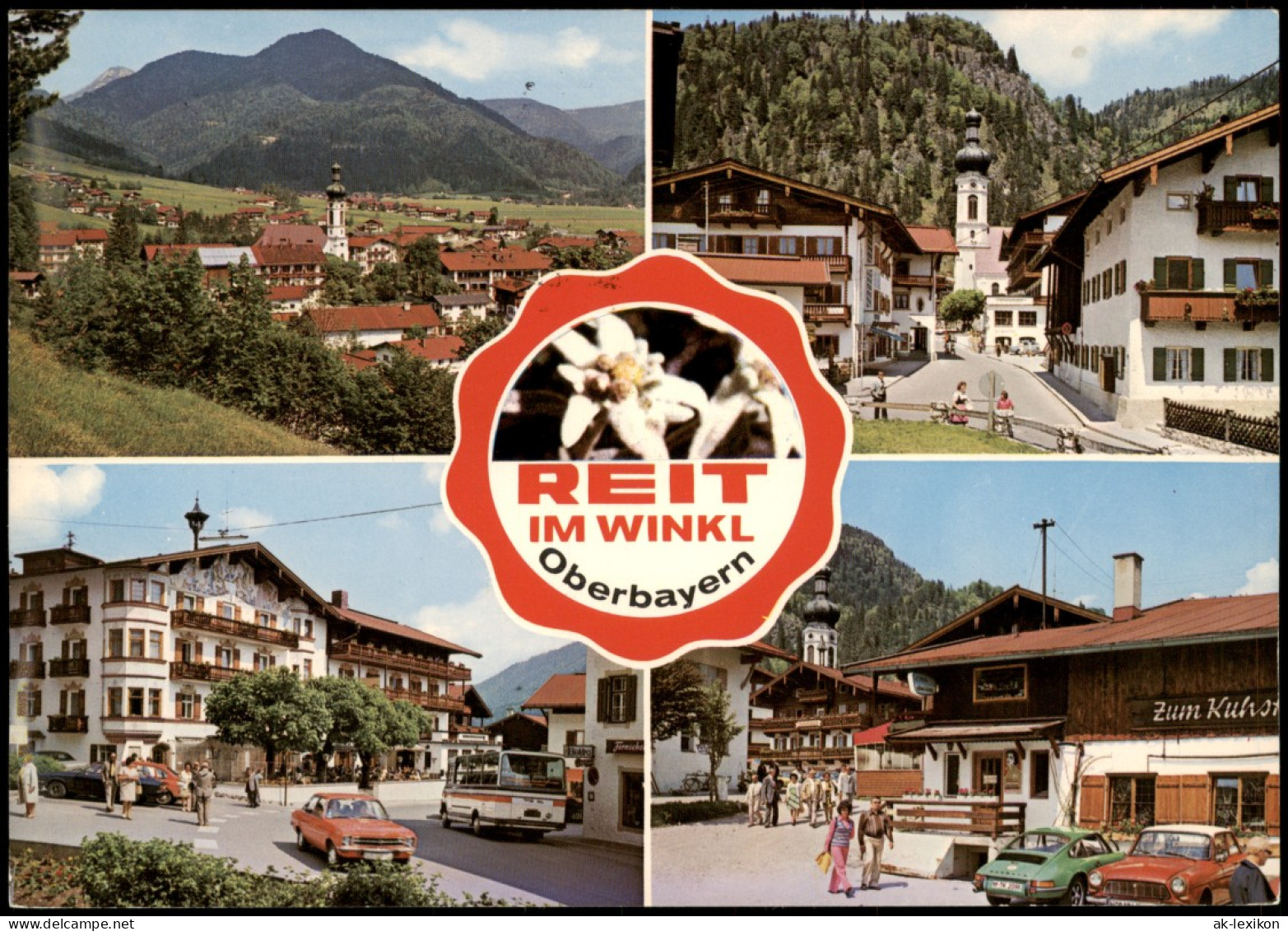 Reit Im Winkl Mehrbild-AK Ortsansichten, Hotel, Autos U.a. Grüner Porsche 1985 - Reit Im Winkl