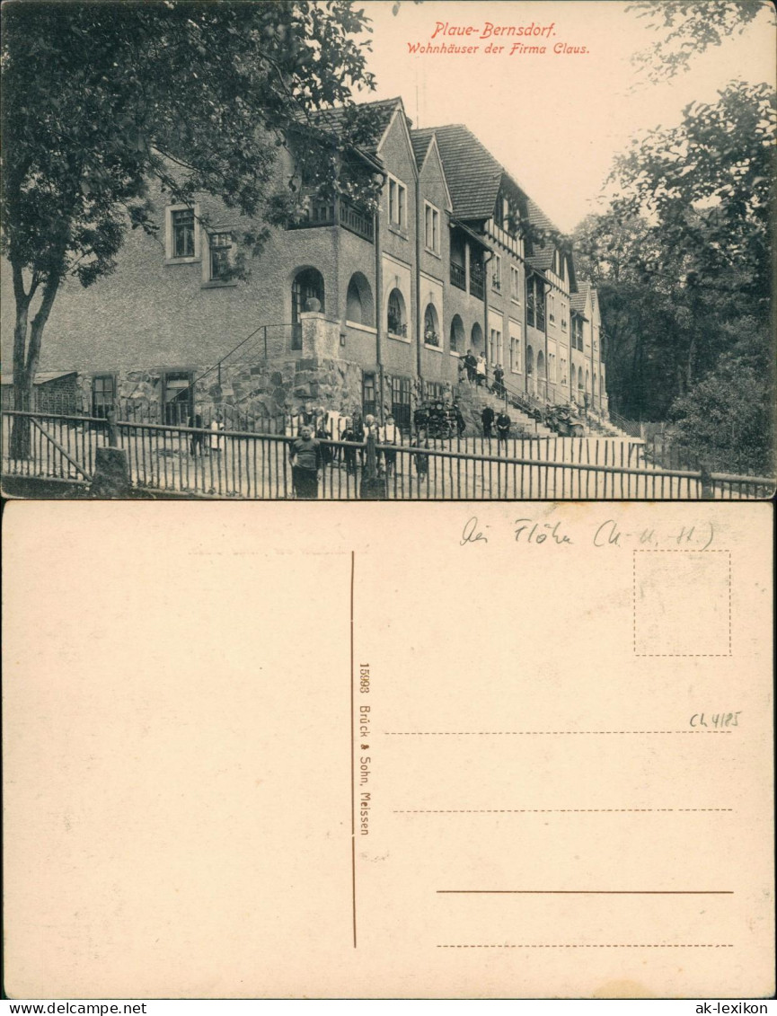 Plaue-Bernsdorf-Flöha (Sachsen) Wohnhäuser Der Firma Claus 1914 - Flöha