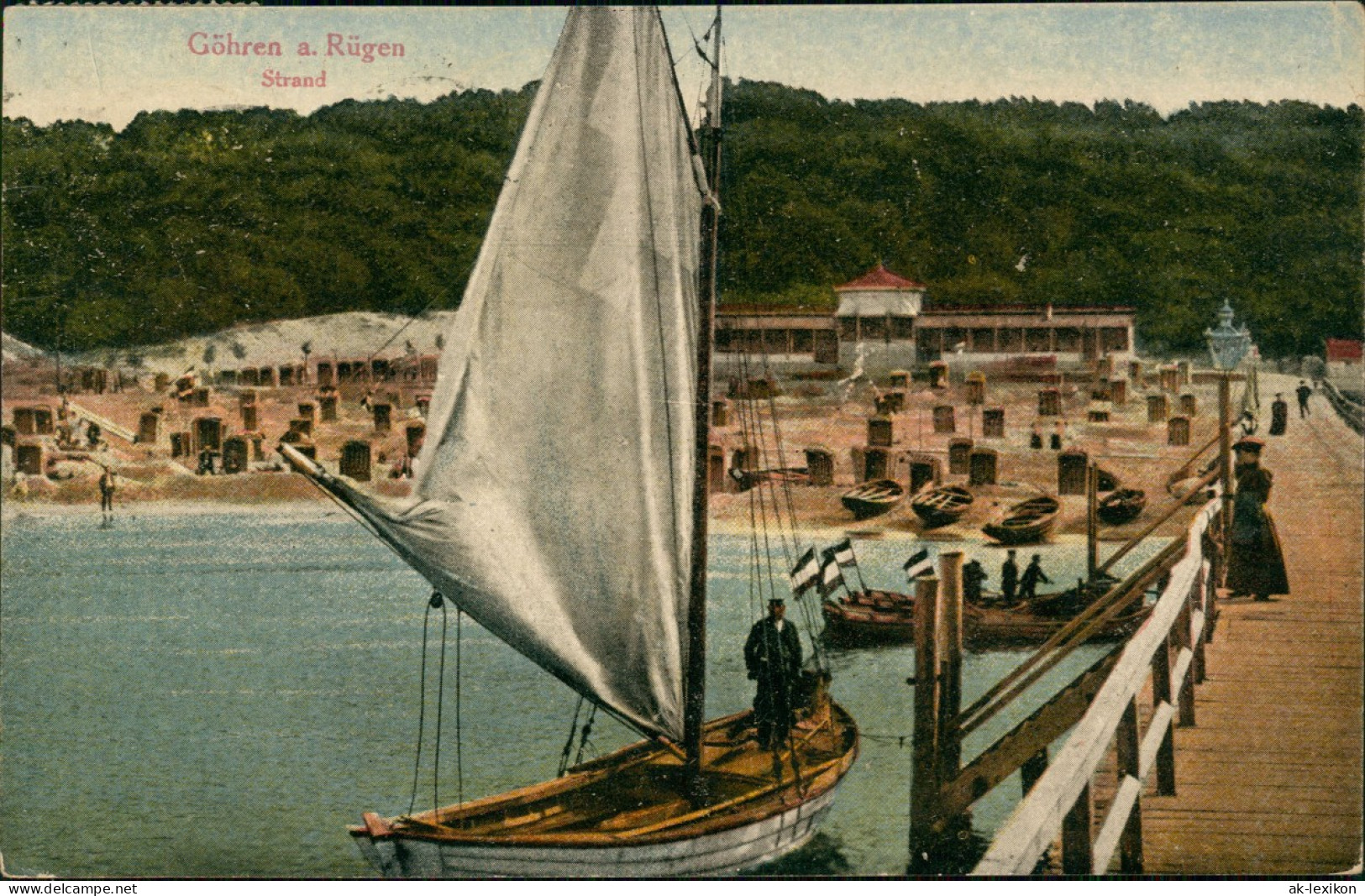 Ansichtskarte Göhren (Rügen) Strand 1923   Mit Inflations-Mischfrankatur - Göhren