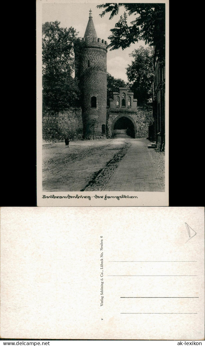 Ansichtskarte Neubrandenburg Fangelturm, Straße 1939 - Neubrandenburg