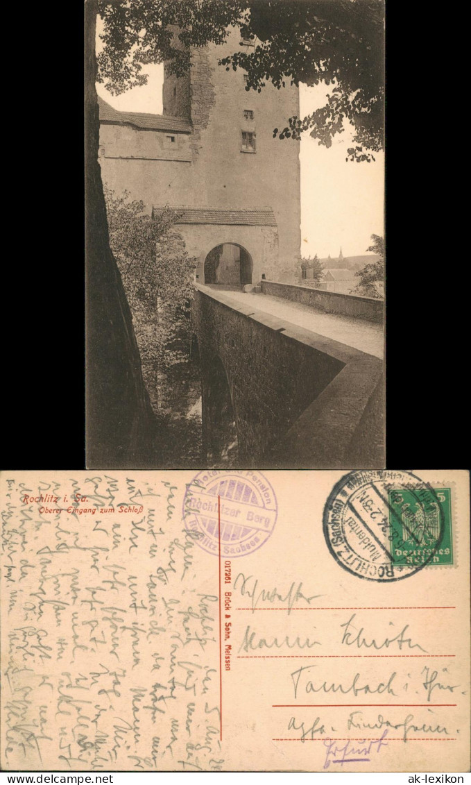 Ansichtskarte Rochlitz Schloss, Oberer Eingang Zum Schloß 1924 - Rochlitz