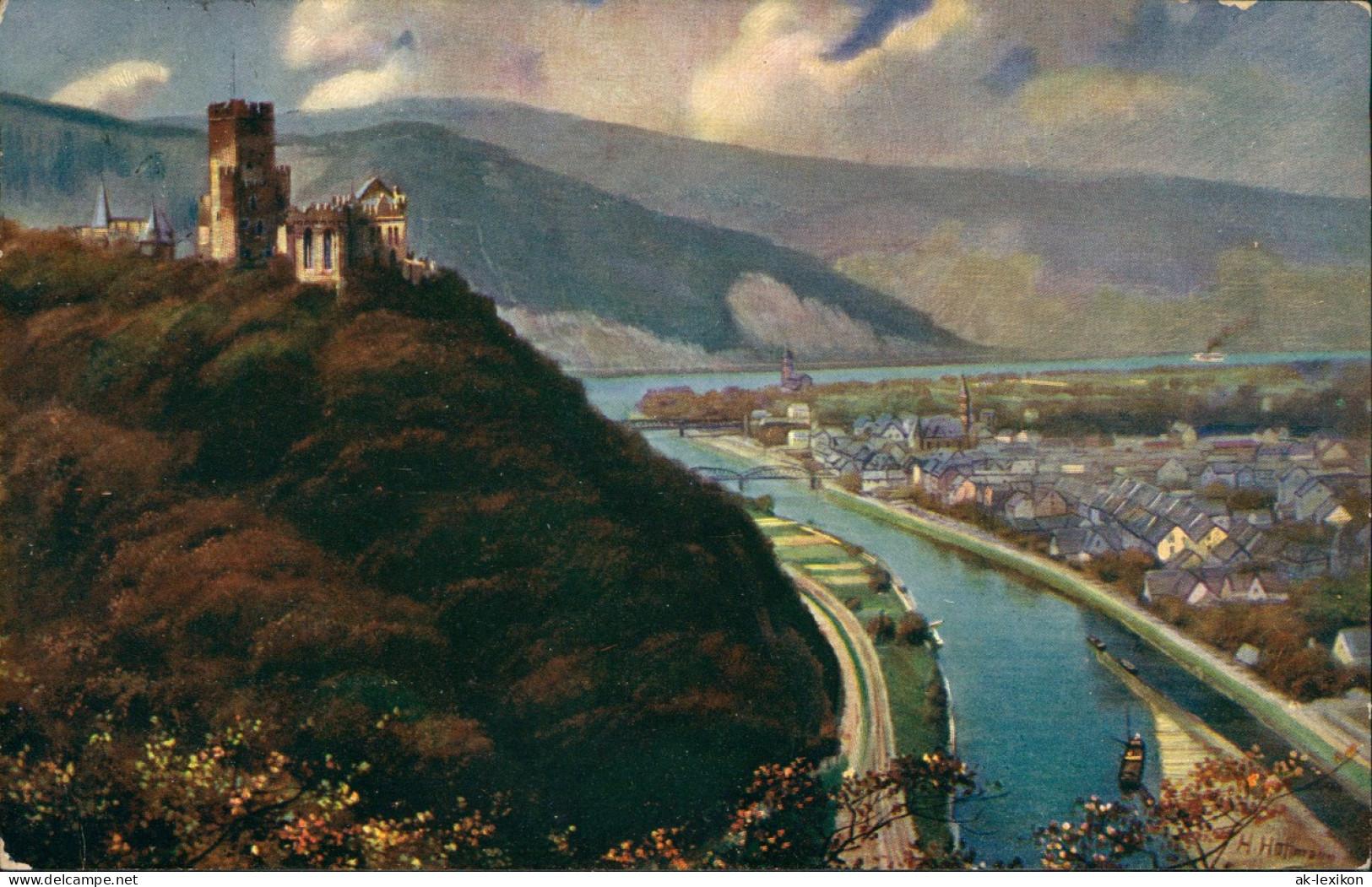 Ansichtskarte Niederlahnstein-Lahnstein Stadt - Künstlerkarte 1913 - Lahnstein