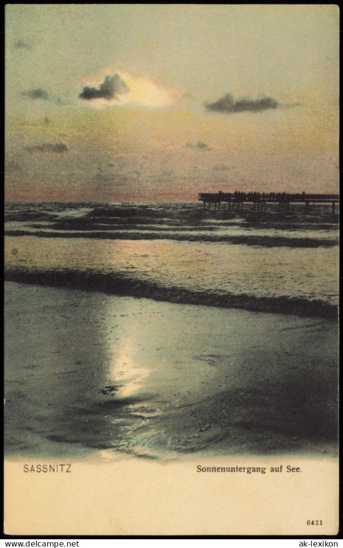 Ansichtskarte Sassnitz Sonnenuntergang Auf See. Stimmungsbild Ostsee 1904 - Sassnitz