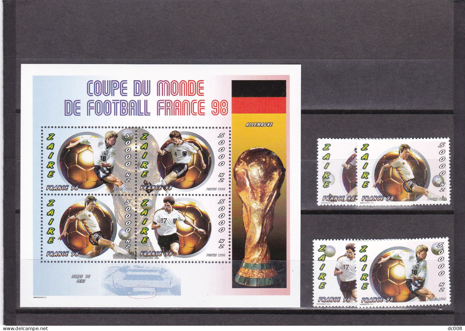 Voetbal Frankrijk 1998-Football France 1998 Serie+bl 50000NZ-1582/85+bl92 MNH - Ongebruikt