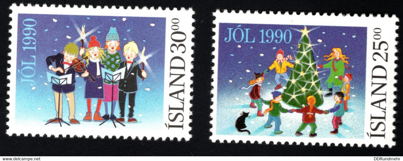 1990 Christmas Mi IS 736 - 737 Sn IS 716 - 717 Yt IS 689 - 690 Sg IS 761 - 762 Xx MNH - Nuovi