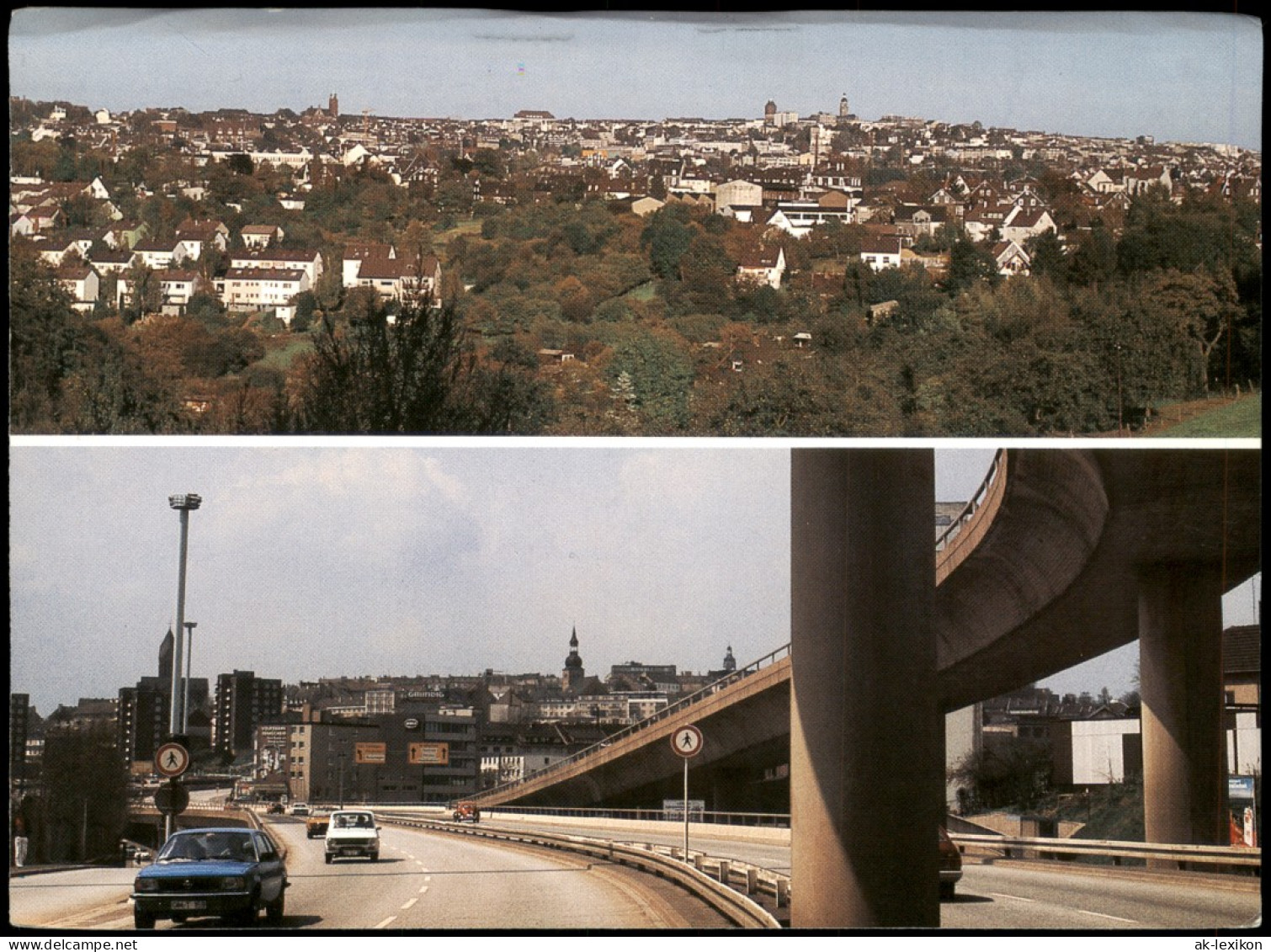 Reinshagen-Remscheid Blick Stadtkegel RS-Reinshagen Birgderkamper Brücke 1970 - Remscheid