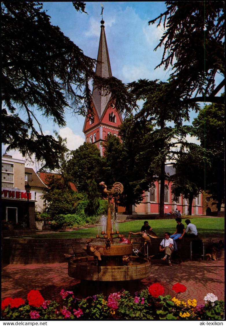 Ansichtskarte Bad Honnef Kirche, Park, Brunnen 1988 - Bad Honnef