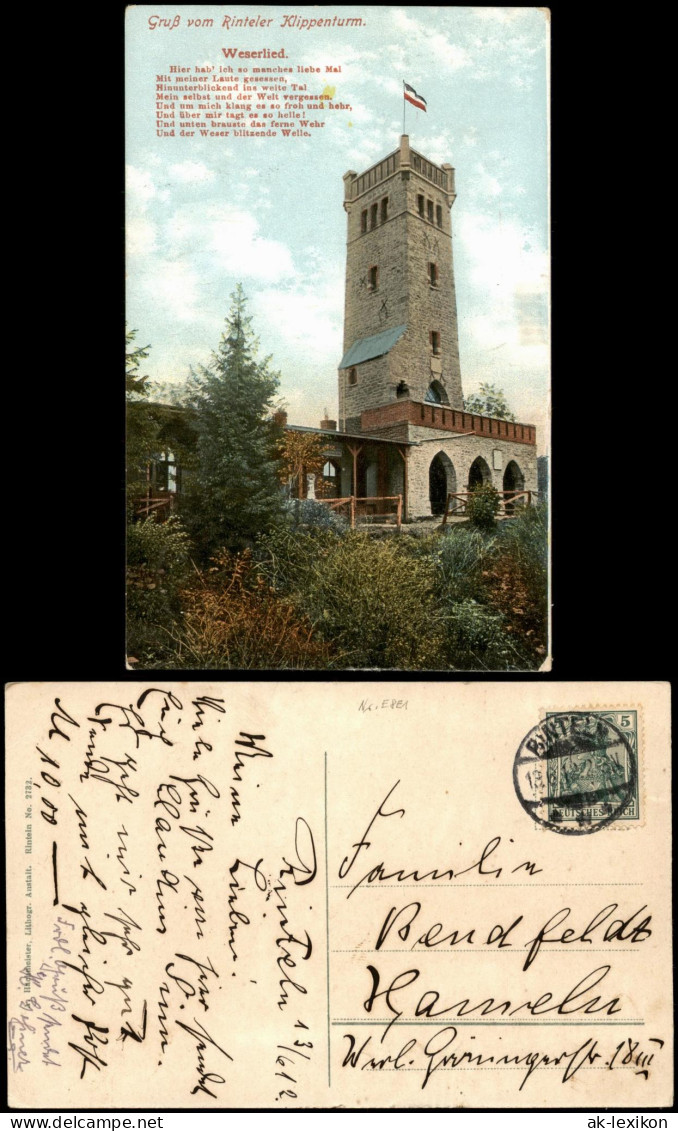 Ansichtskarte Rinteln Gruß Vom Rinteler Klippenturm. 1912 - Rinteln