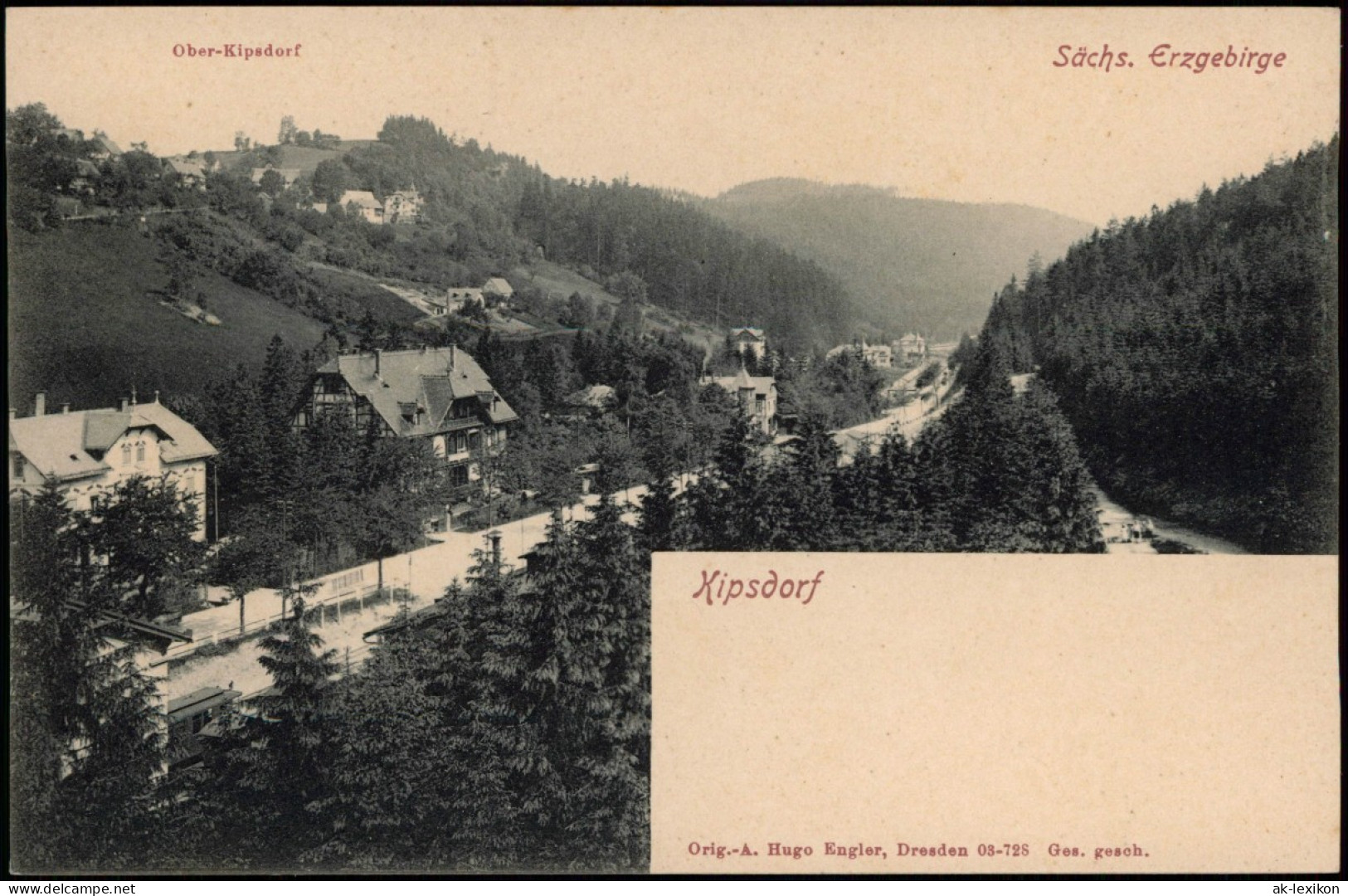 Ansichtskarte Kipsdorf-Altenberg (Erzgebirge) Partie Im Dorf 1900 - Kipsdorf