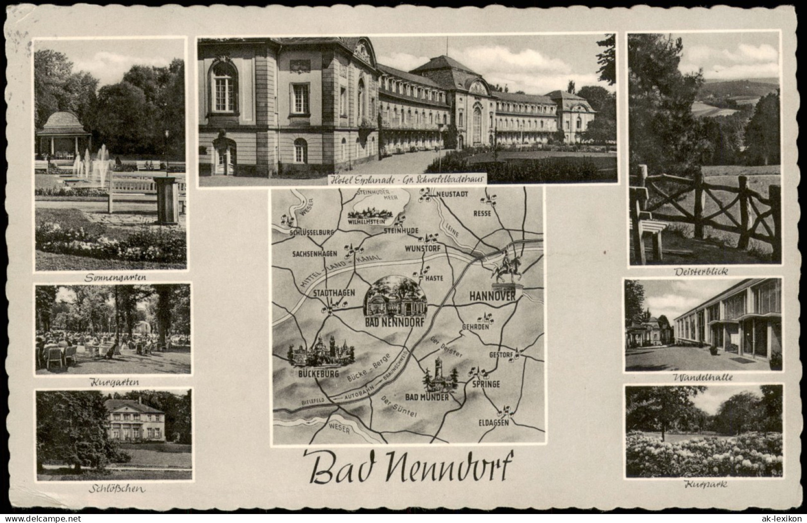 Bad Nenndorf Mehrbildkarte Mit Umgebungskarte U. Stadtteilansichten 1960 - Bad Nenndorf