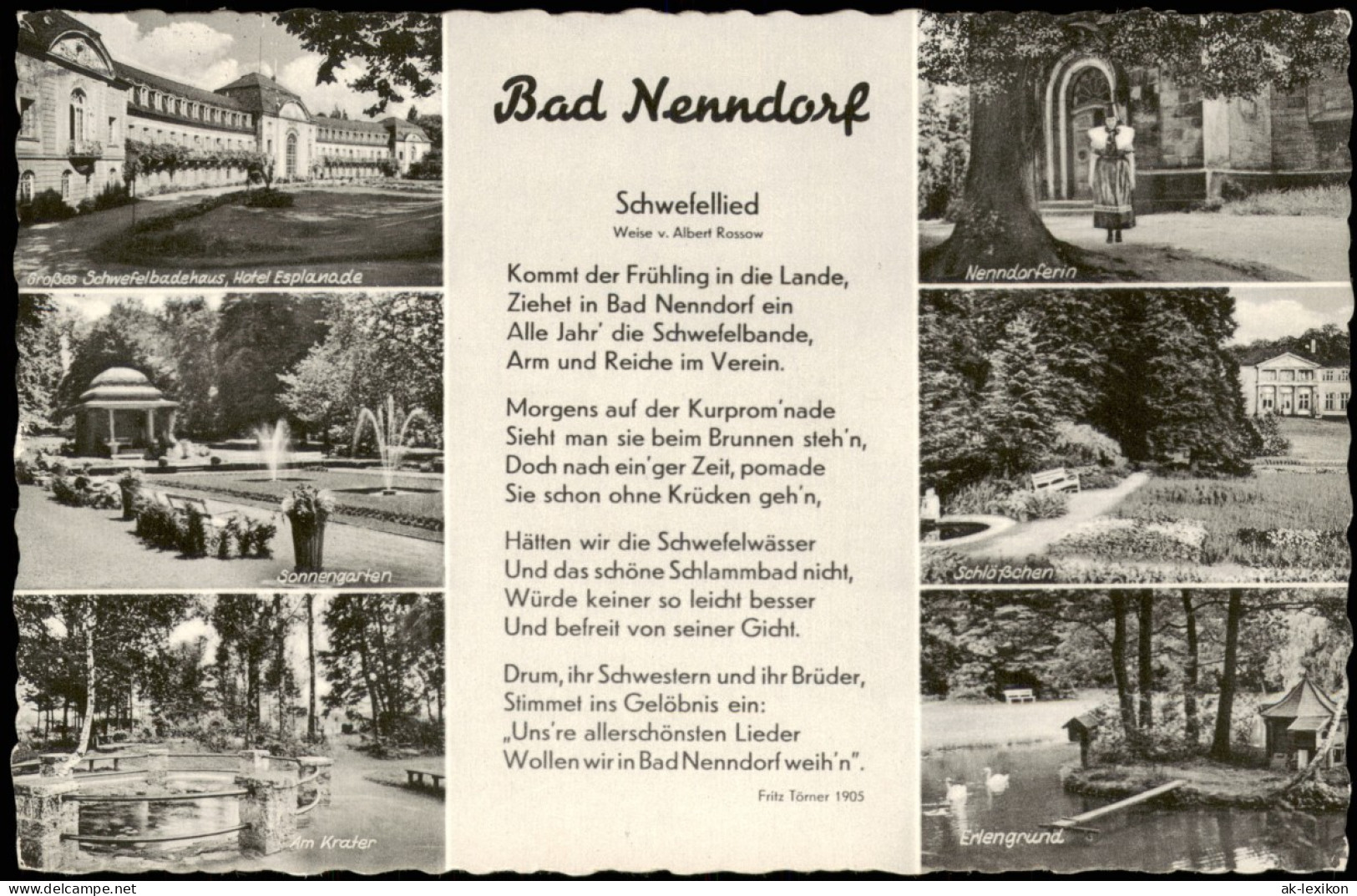 Bad Nenndorf Mehrbild-AK Mit Ortsansichten U.d. Schwefellied Lied-Text 1960 - Bad Nenndorf