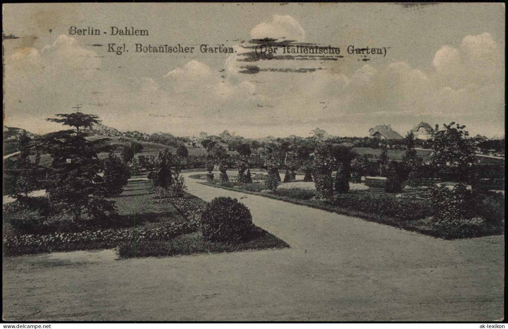 Ansichtskarte Dahlem-Berlin Botanischer Garten - Italienische Garten 1917 - Dahlem
