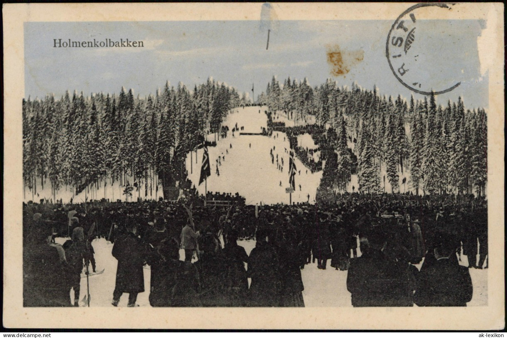 Postcard Oslo Kristiania Holmenkollbakken, Wettkampf Norge 1913 - Norvège