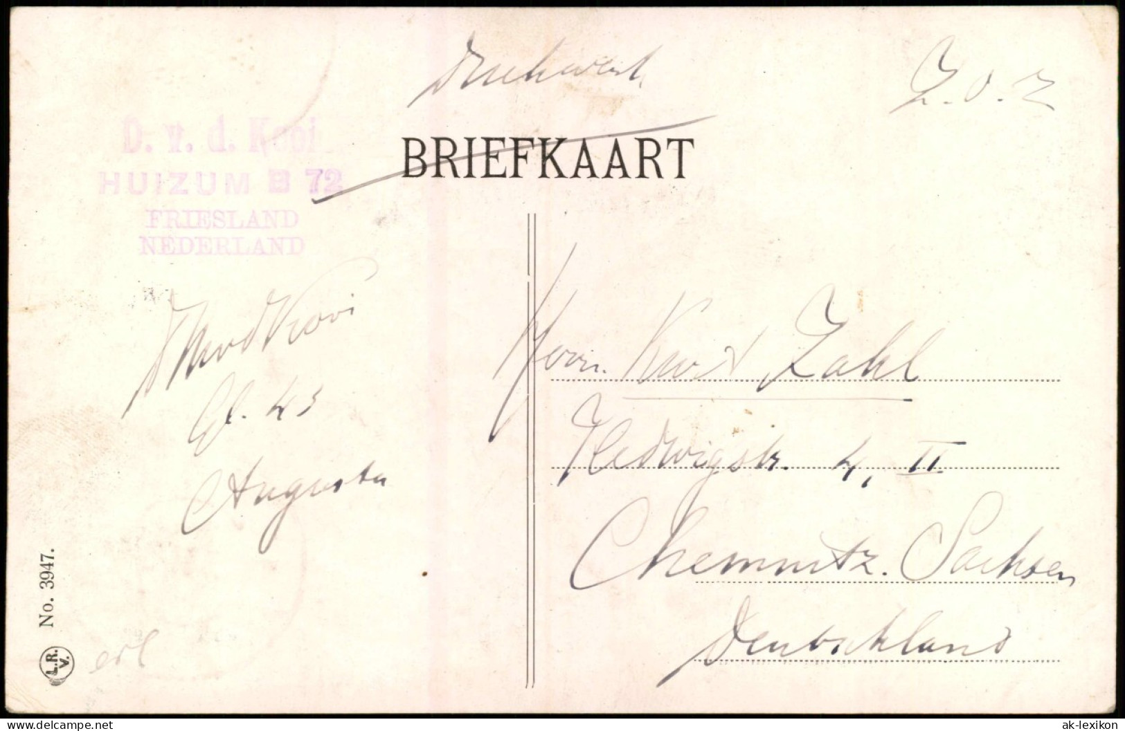 Postkaart Leeuwarden Voorstreek, Geschäfte 1913 - Leeuwarden