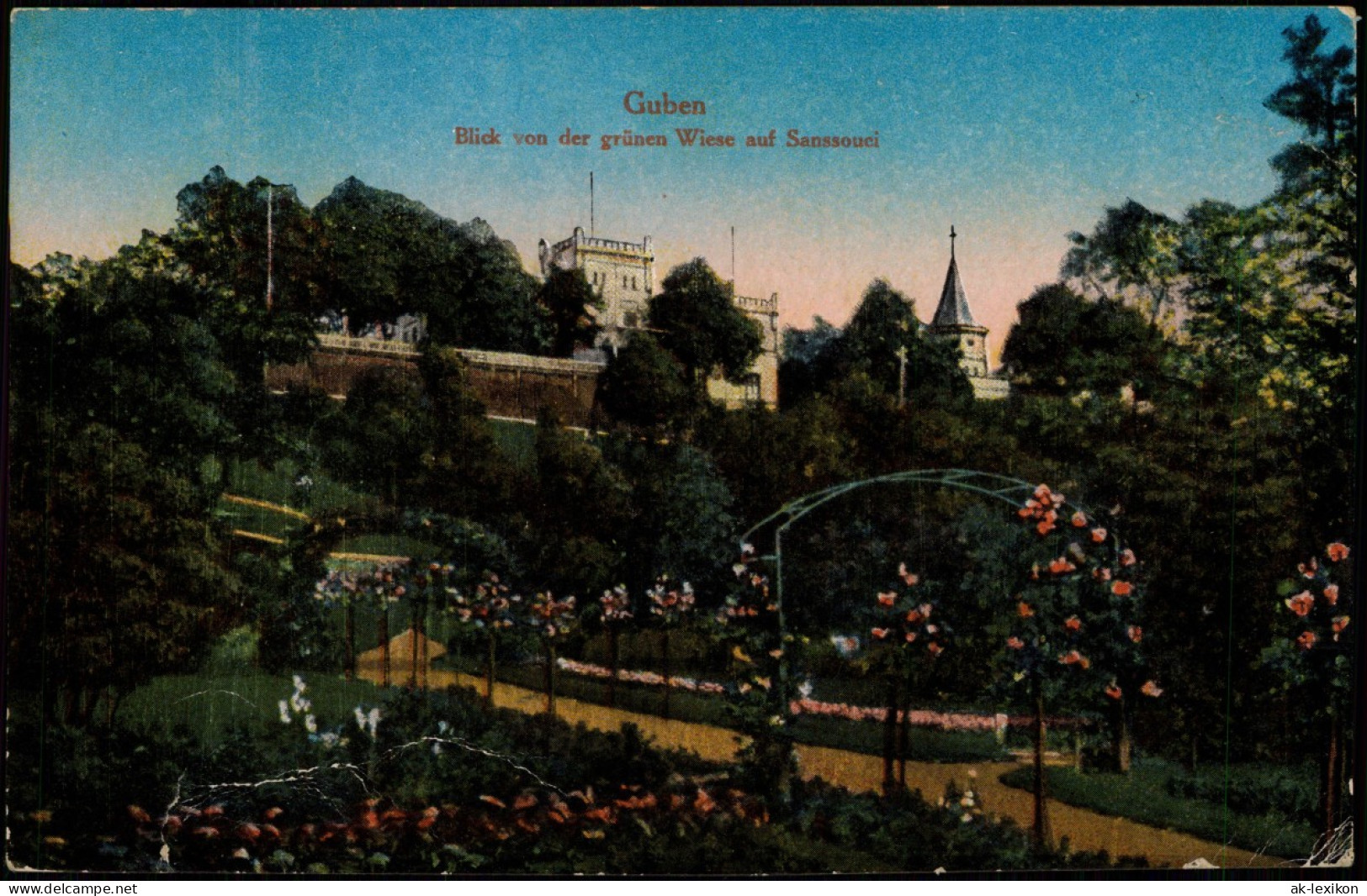 Ansichtskarte Guben Blick Von Der Grünen Wiese Auf Sanssouci 1918 - Guben