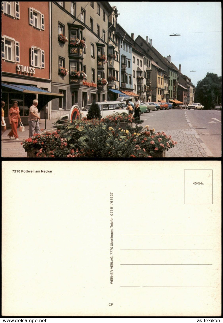 Ansichtskarte Rottweil (Neckar) Straßenpartie - Autos, Geschäfte 1981 - Rottweil