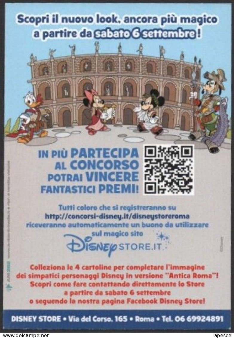 ITALIA 2014 - IL NUOVO DISNEY STORE DI ROMA TI ASPETTA! - CARTOON - MICKEY MOUSE - PROMOCARD - I - Comics