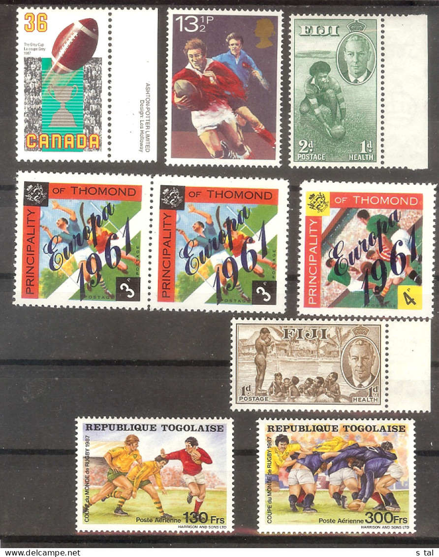 Several Countries Sport(rugby) Set 9 Stamps  MNH - Sonstige & Ohne Zuordnung