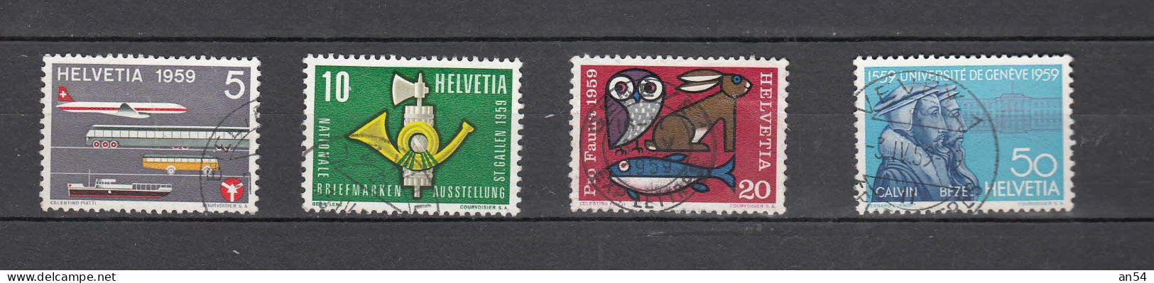 1959  N° 343 à 346    OBLITERES        CATALOGUE SBK - Gebraucht