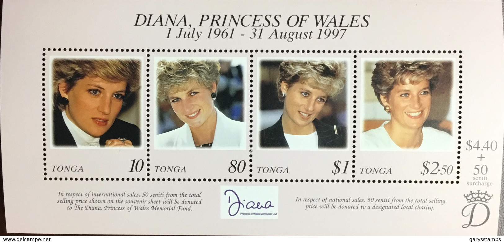 Tonga 1998 Diana Minisheet MNH - Tonga (1970-...)