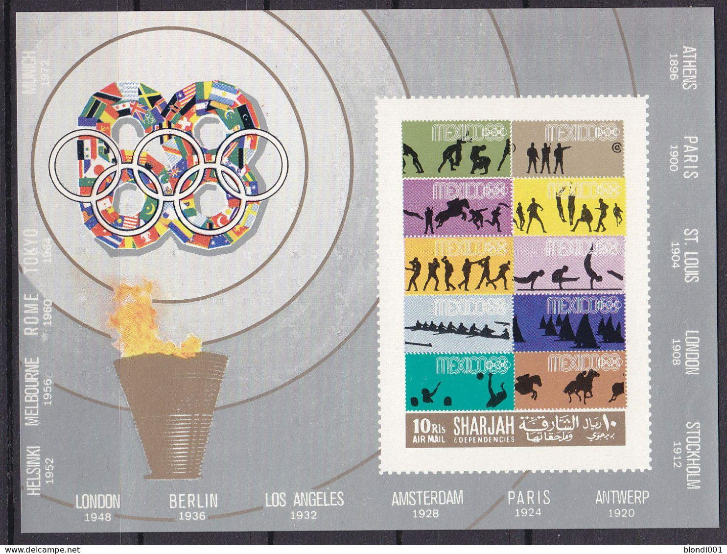 Olympics 1968 - Basketball - SHARJAH - S/S Imp. MNH - Summer 1968: Mexico City