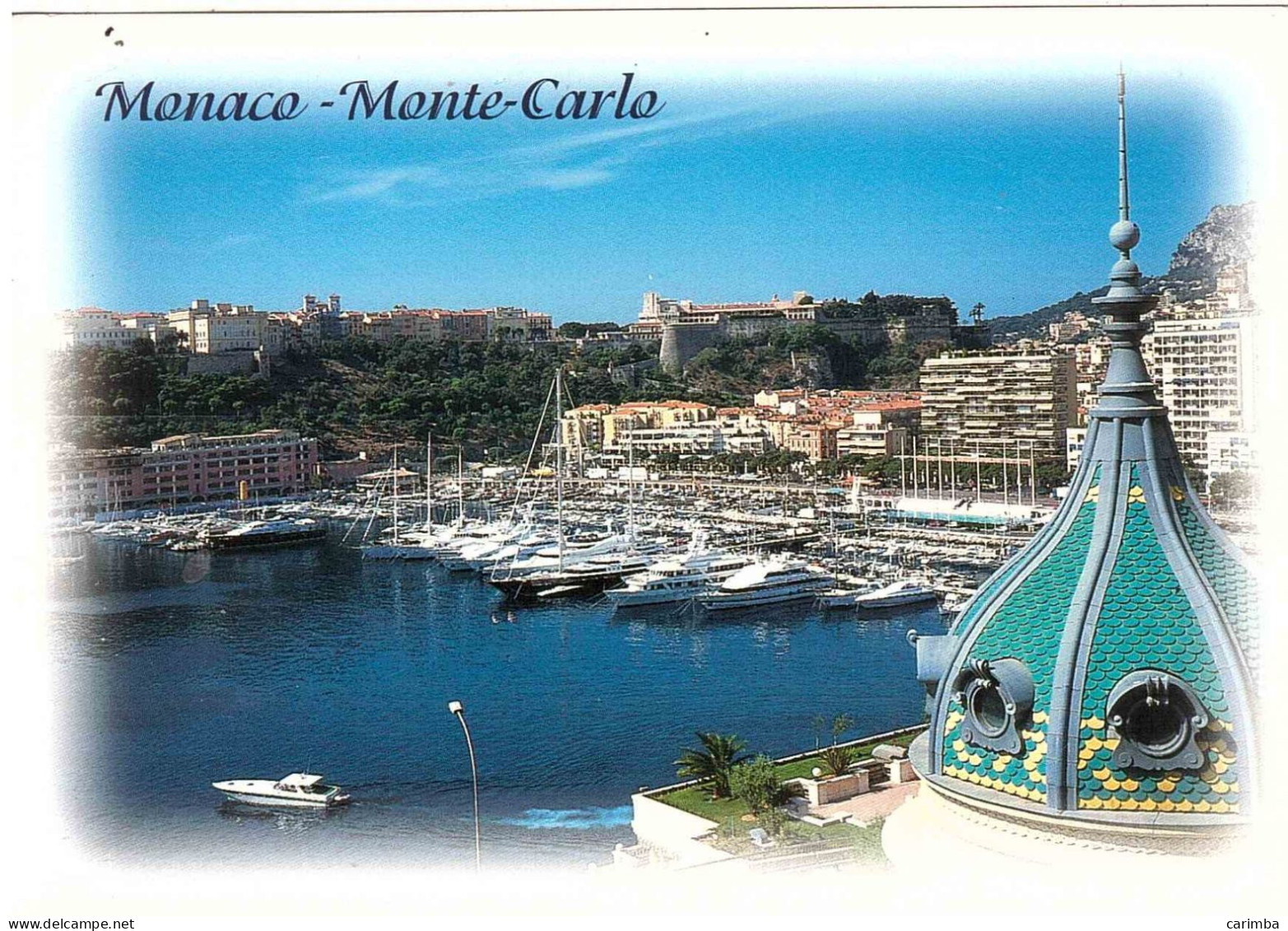 CARTOLINA MONTECARLO PER ITALIA CON ANNULLO TARGHETTA - Storia Postale