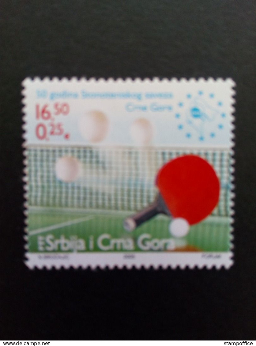 JUGOSLAWIEN 3243 POSTFRISCH(MINT) 50 JAHRE MONTENEGINISCHER TISCHTENNISVERBAND 2005 - Tennis De Table