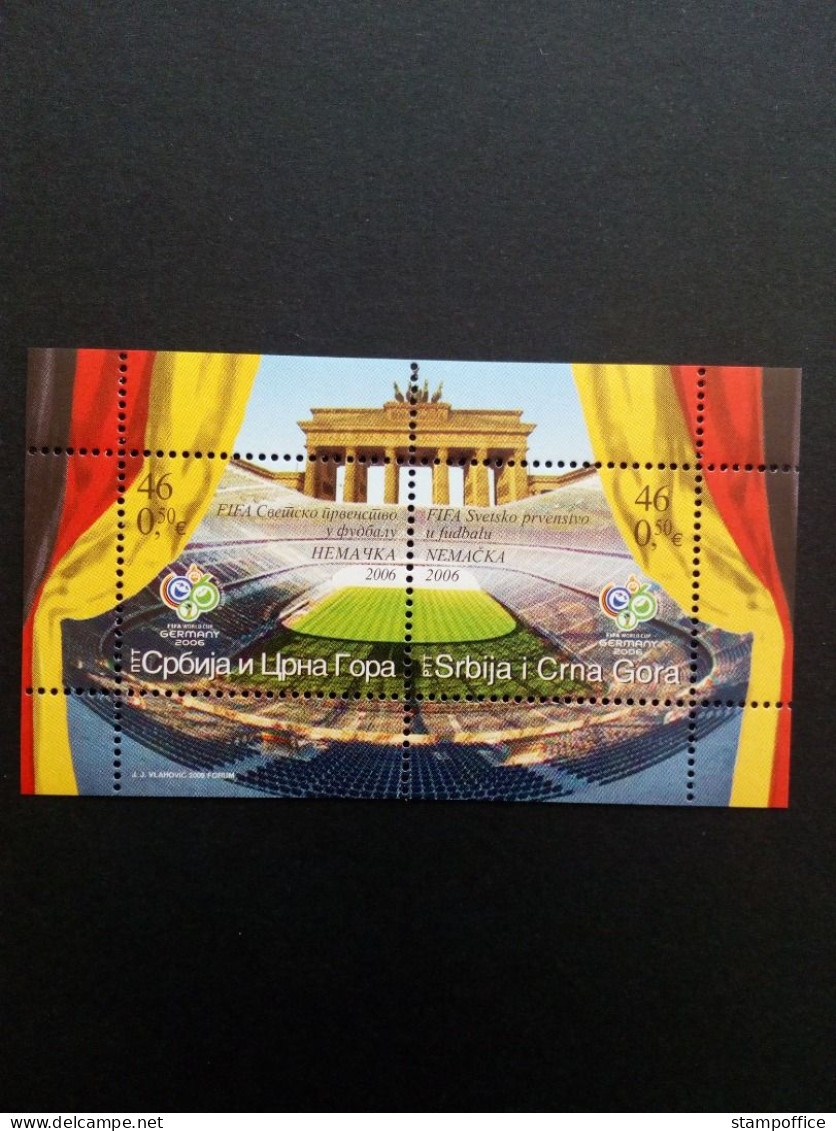 JUGOSLAWIEN BLOCK 64 POSTFRISCH(MINT) FUSSBALL WM 2006 DEUTSCHLAND - 2006 – Allemagne