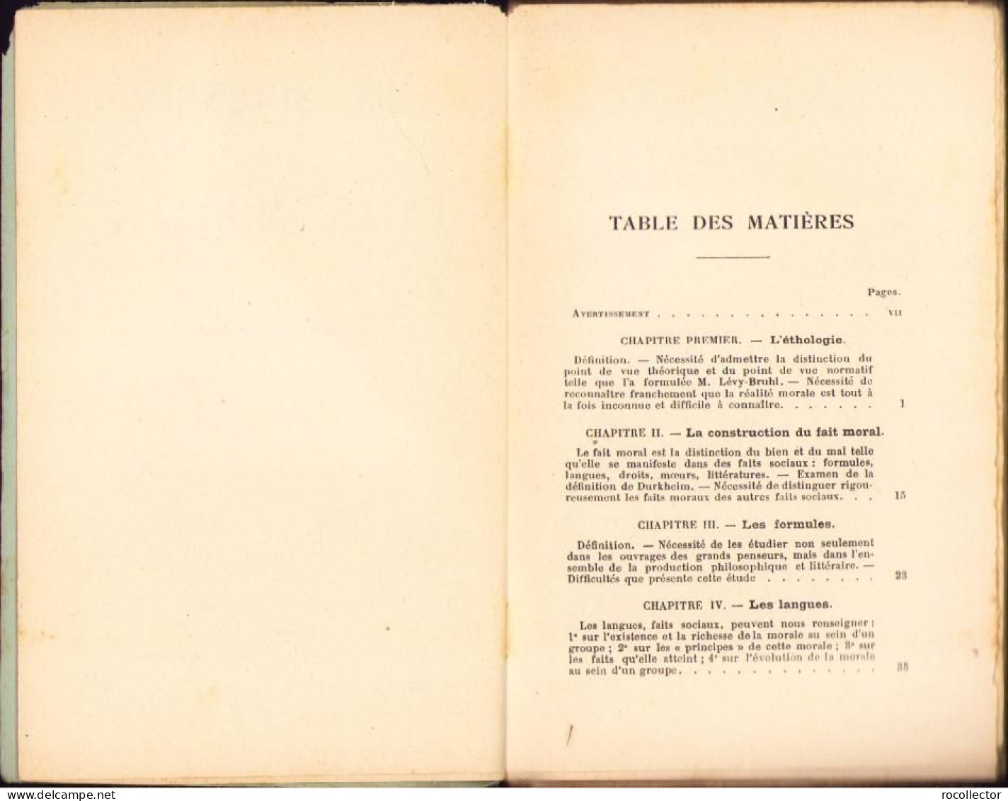 La Science Des Faits Moraux Par Albert Bayet, 1925, Paris C2185 - Alte Bücher